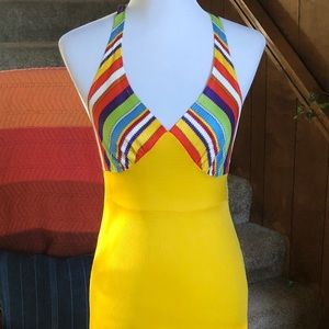 SOLD Vintage Joseph Magnin Cheery Yellow Racerback Maxi